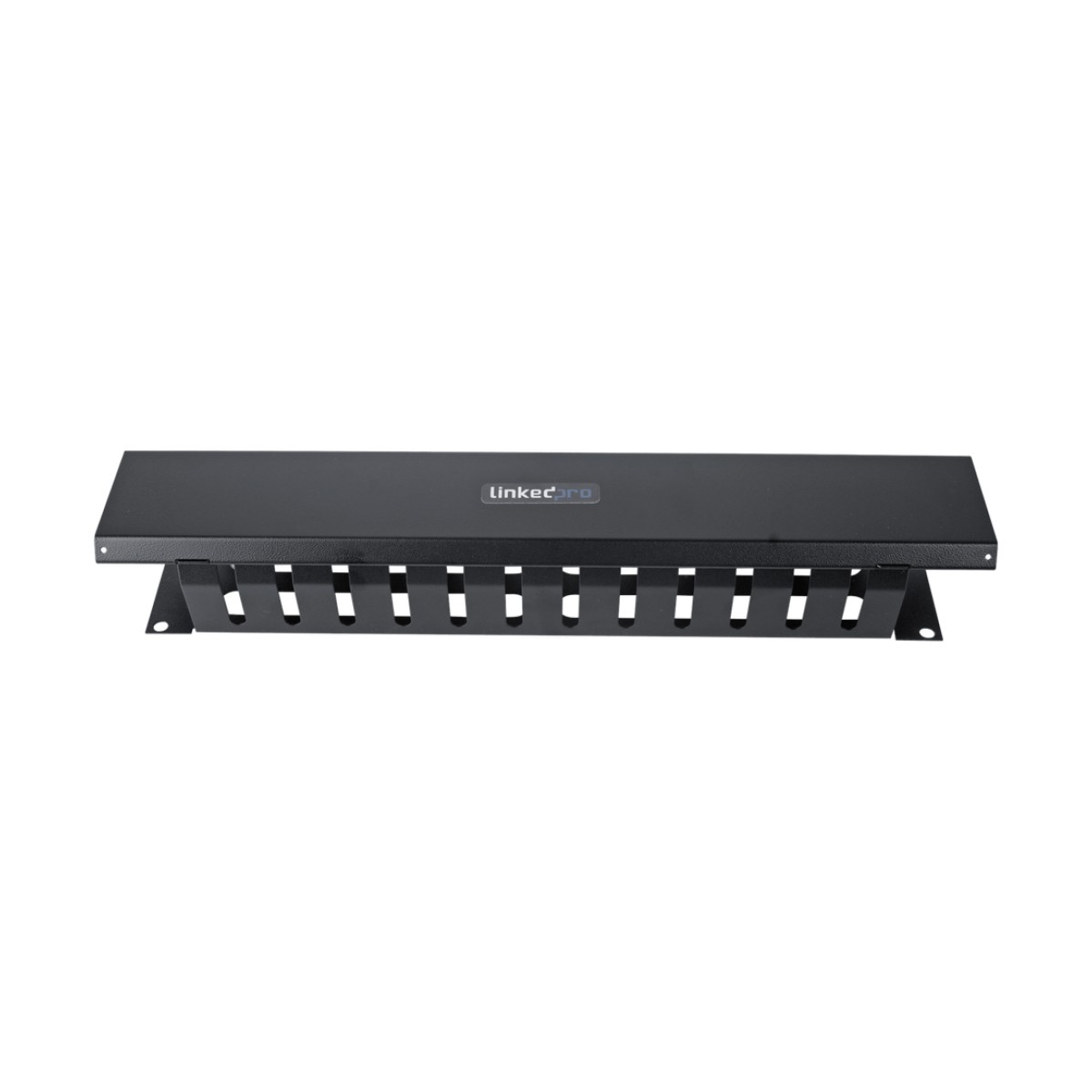 Organizador de Cables Horizontal de 2U para Rack de 19" con Cubierta Metálica