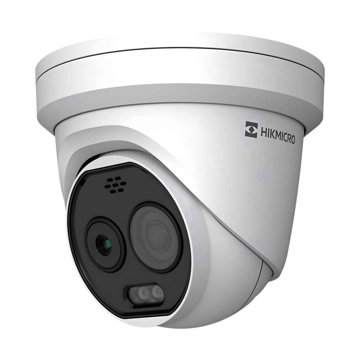 (HIKMICRO) Turret IP Bi-Espectral / Térmica (160 X 120 / 1.8 mm) + Óptica (5 MP / 2 mm ) / Rango: -20°C a 150°C / 8°C Tolerancia / VCA 3.0 (Vehiculo 60 Mts / Humano 20 Mts) / Detección de Fuego y Humo / IP67 / Dual Light /