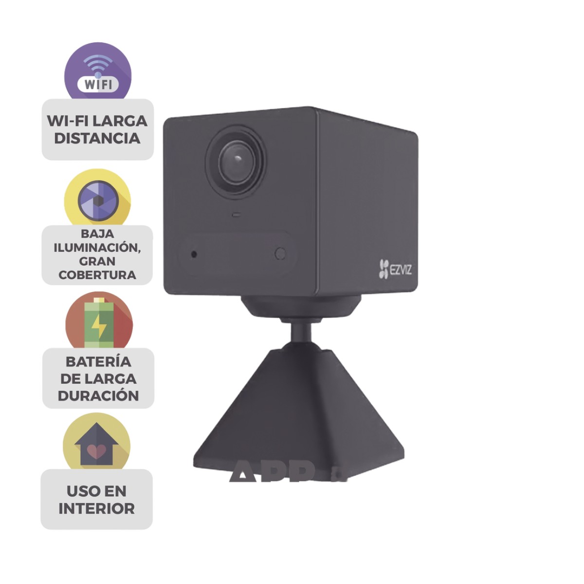 Mini Cámara IP Wi-Fi / Con Batería Recargable (Cero Cables) / 2 Megapíxel  / Uso en Interior / Audio de Dos vías / Grabación en la Nube / Base Magnética Para Adherirla a Superficies Metálicas