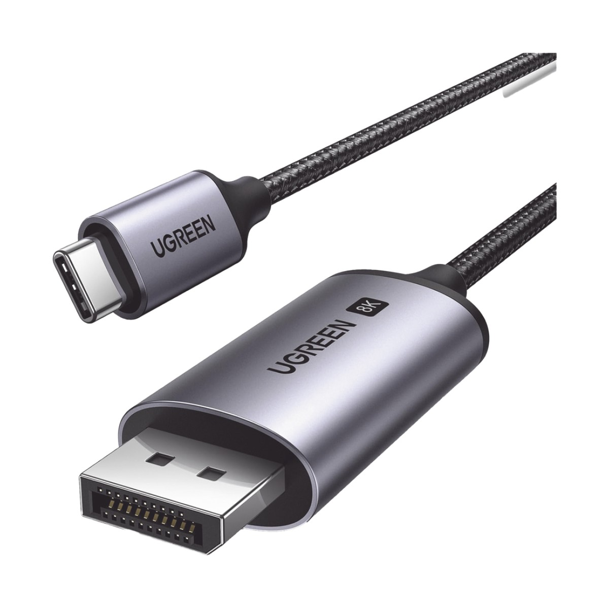 Cable USB-C a DP 1.4 | 3 Metros (9.84 Pies) | Compatible con Thunderbolt 3 & 4 | 8K@60Hz | 4K@240Hz | HDR10+ | eARC | DTS | 3D | ALLM | VRR | | FreeSync G-Sync | Caja de Aluminio | Nylon Trenzado | Conector Niquelado | Blindaje Multicapa