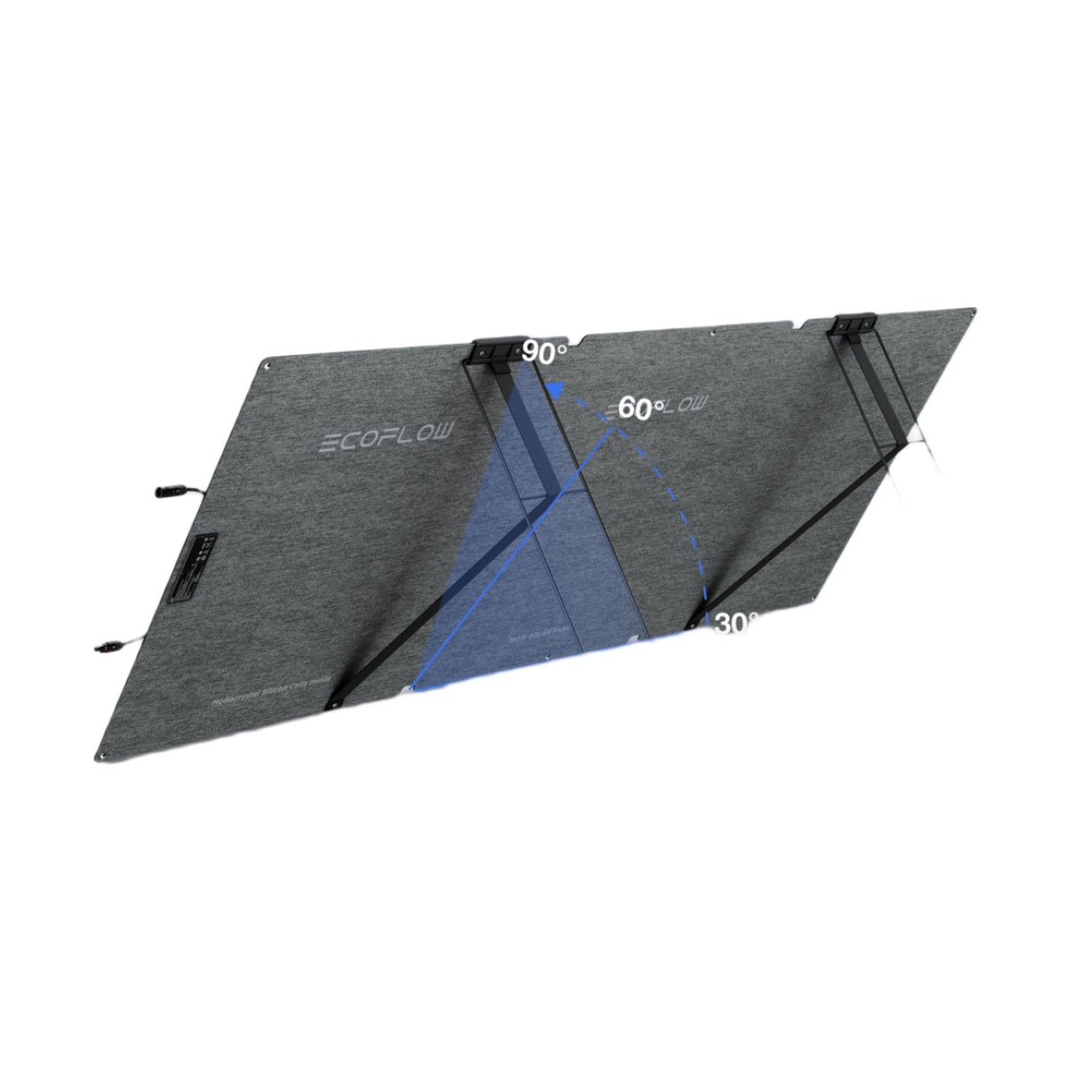 Módulo Solar Bifacial, Portátil y Flexible de 160W Recomendado para Estaciones Portátiles EcoFlow / Ajuste de Ángulo / Carga Eficiente / Incluye Cable XT60 a MC4