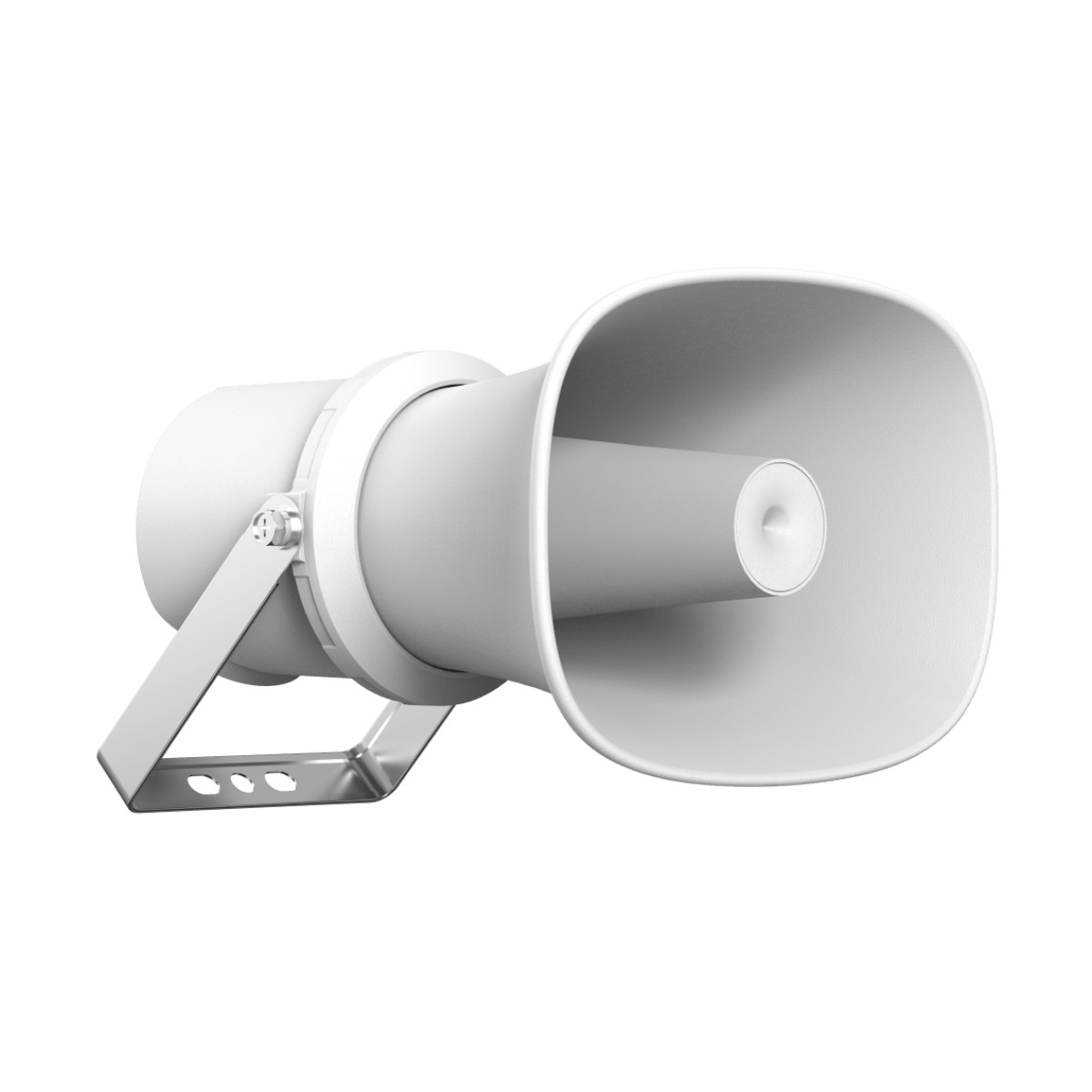 Bocina (Altavoz IP ) | Tipo Trompeta | 25 Watts | POE | Anti-corrosión | Metal | IK10 | Entrada de alarma | Voceo en tiempo real | Calendarización de audios | Síntesis de Voz (TTS)