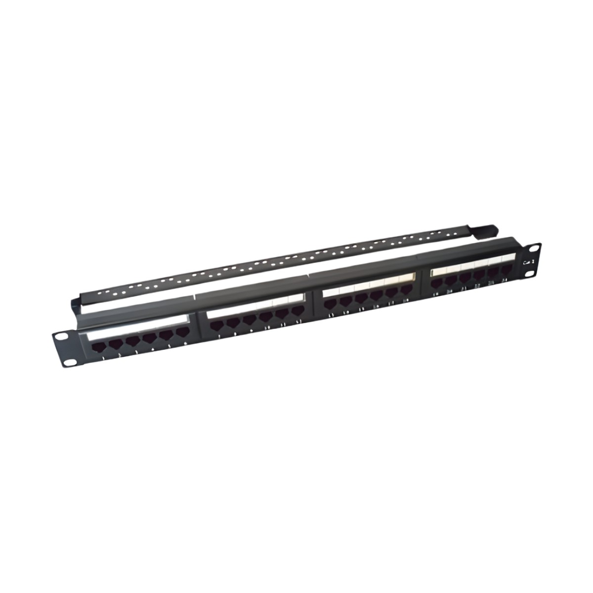 Panel de Parcheo de Impacto (110) UTP de 24 Puertos Cat6, 19 Pulgadas (48.26 cm), con Barra para Organizar Cable