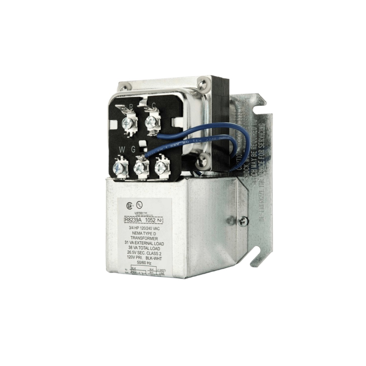 Centro de ventilador con transformador de 38 VA para sistemas de calefacción y refrigeración, conmutación SPDT, montaje en caja de 4 pulgadas