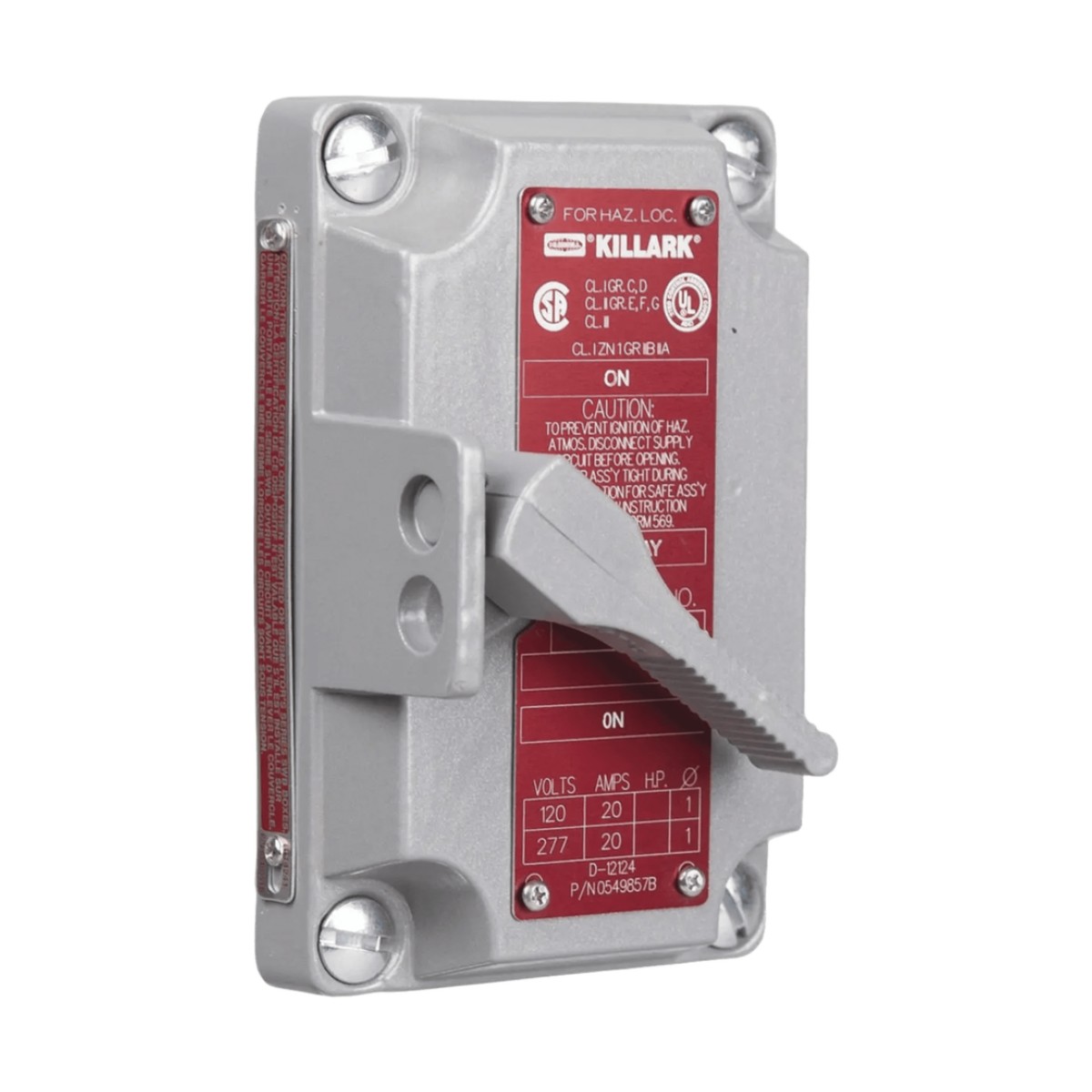 Tapa P/Interruptor Serie XS D/ 2 Polos 20 A 120/277 V CA.