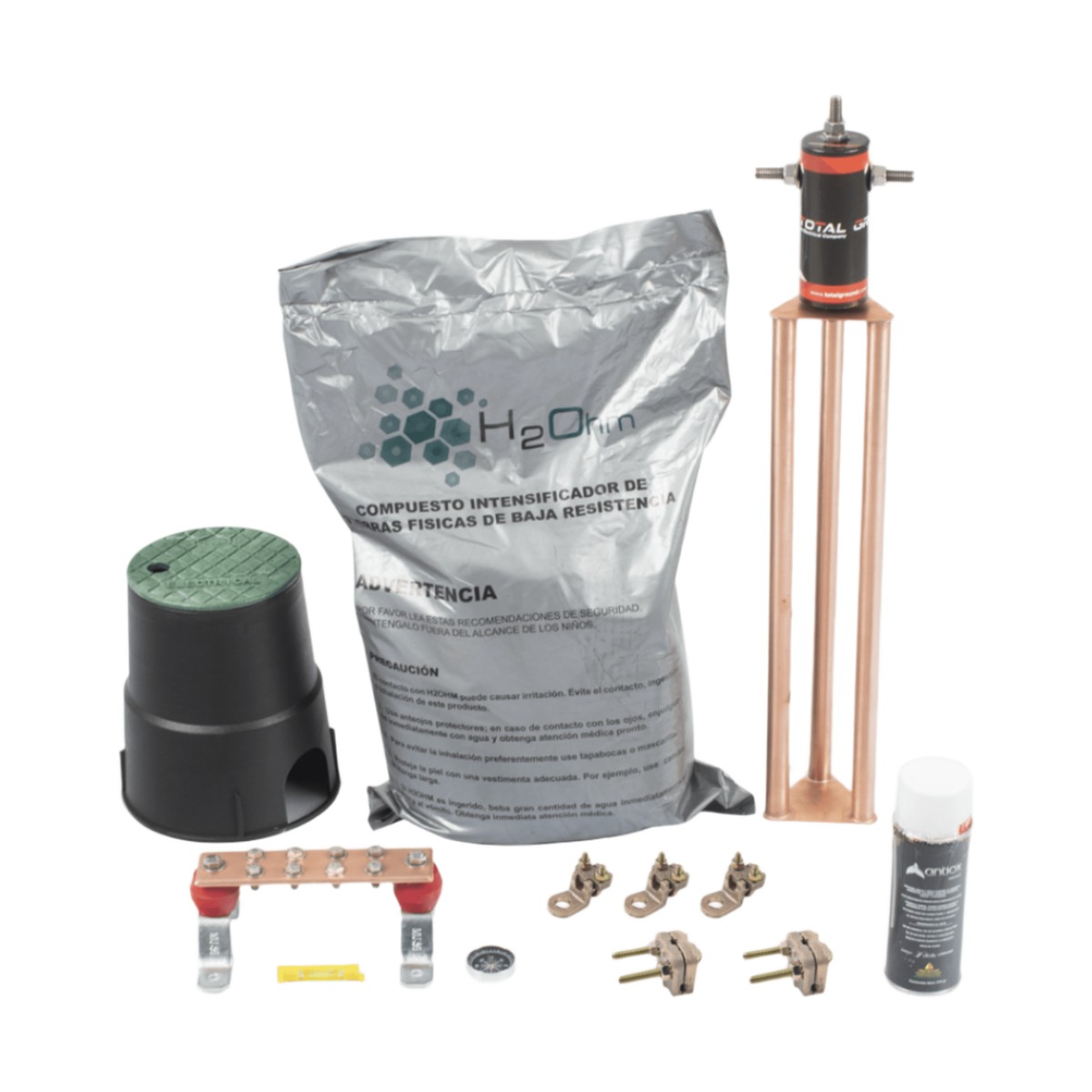 Kit de tierra física modelo TG30AB con Electrodo Magnetoactivo, capacidad: 30 AMP