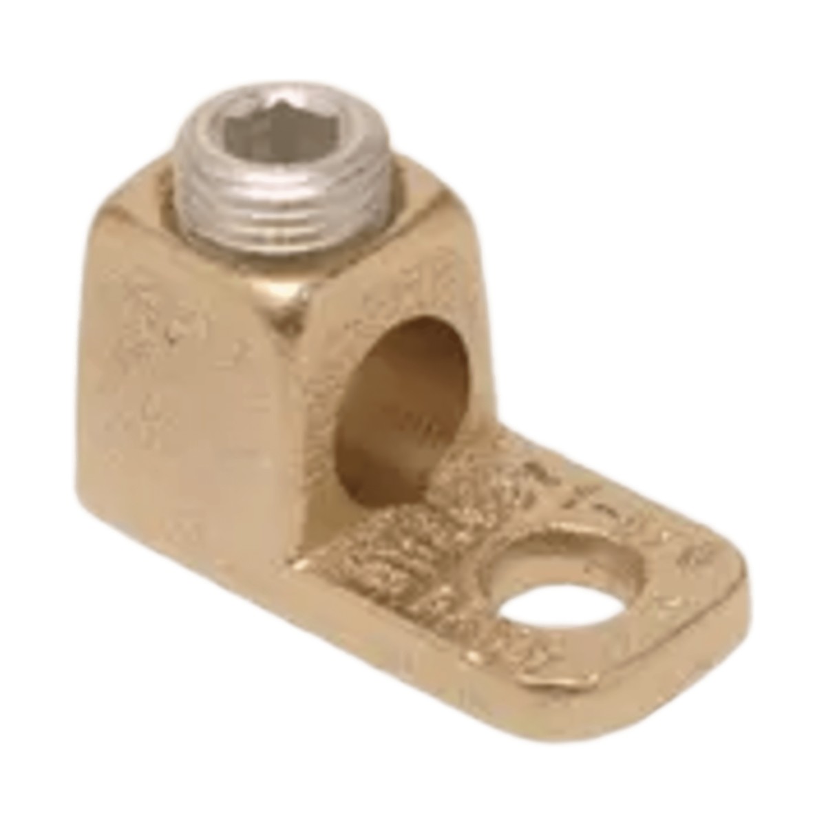 Conector de Cobre con tornillo de fijación para cable calibre 14 - 4 AWG y Tornillo de 1/4".