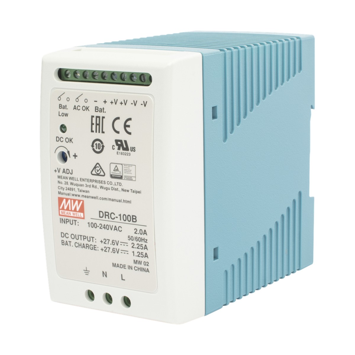 Fuente de poder Riel Din 24V, 100W con Cargador de Bateria