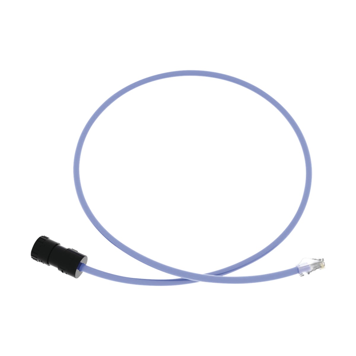 Cable de Conexión en Campo Jack a Plug RJ45, Categoría 6A, CMP (Plenum), 1 Metro (3.28 Pies), Color Azul