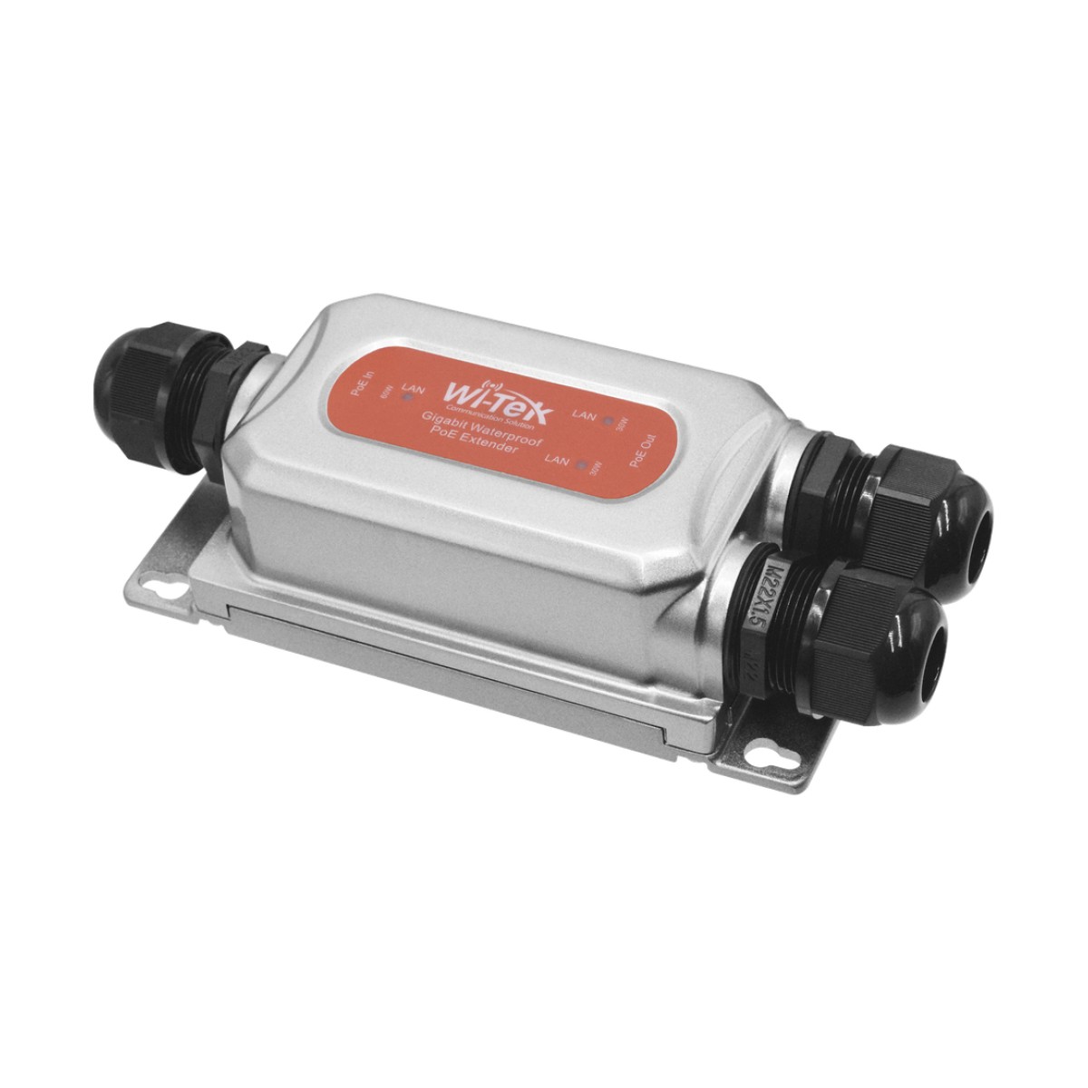 Extensor PoE para exterior / Entrada PoE de 60W y 2 salidas PoE de 30W / Protección IP68 / Ideal Para Aplicaciones de CCTV