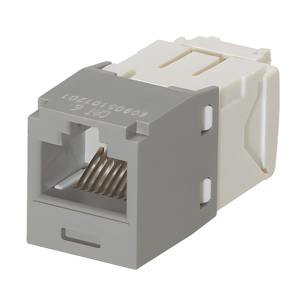Conector Jack RJ45 Estilo TG, Mini-Com, Categoría 6, de 8 Posiciones y 8 Cables, Color Gris