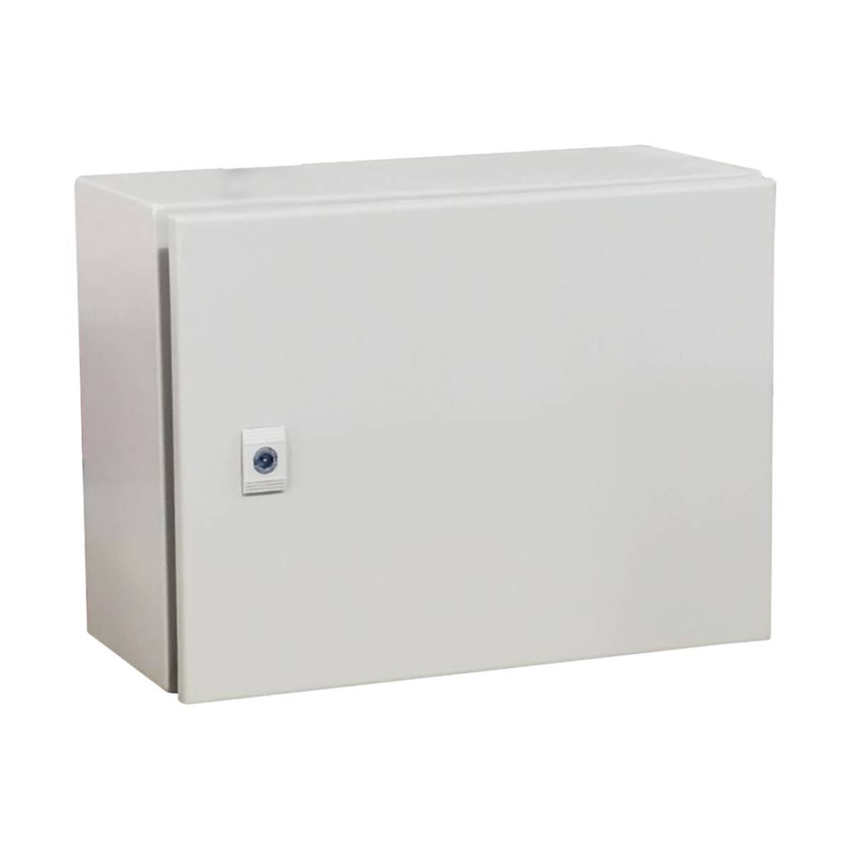 Gabinete de Acero IP66 Uso en Intemperie (400 x 300 x 300 mm) con Placa Trasera Interior Metálica y Compuerta Inferior Atornillable (Incluye Chapa y Llave T). Ideal para Centros de Carga y Tableros de Control.