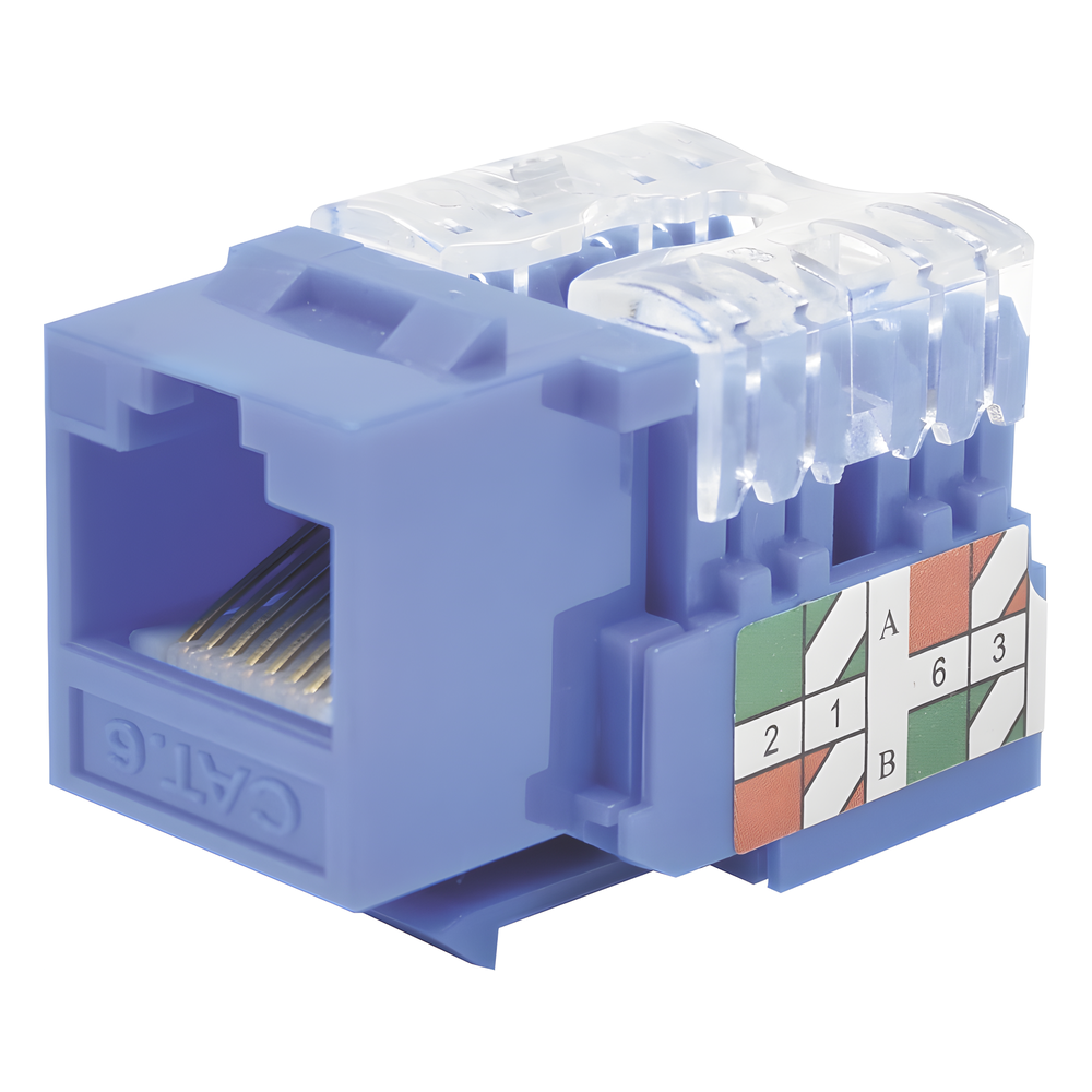 Módulo Jack 110 Cat6, Keystone para Faceplate - Color Azul