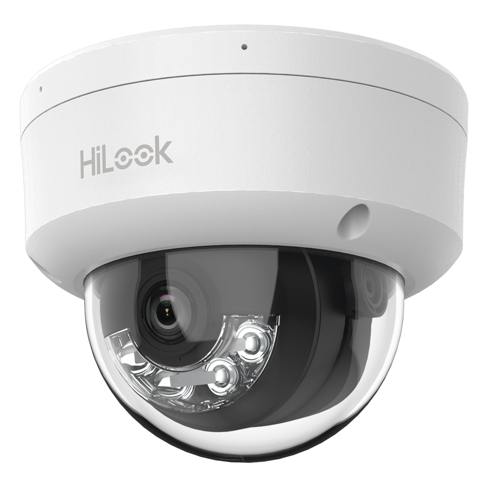 [Dual Light] HiLook Series / Domo IP de 4 Megapixel / Uso en interior / Lente 2.8 mm / 20 mts IR + 20 mts Luz Blanca / Micrófono Integrado / ACUSENSE Lite / PoE / dWDR / H.265+ / ONVIF