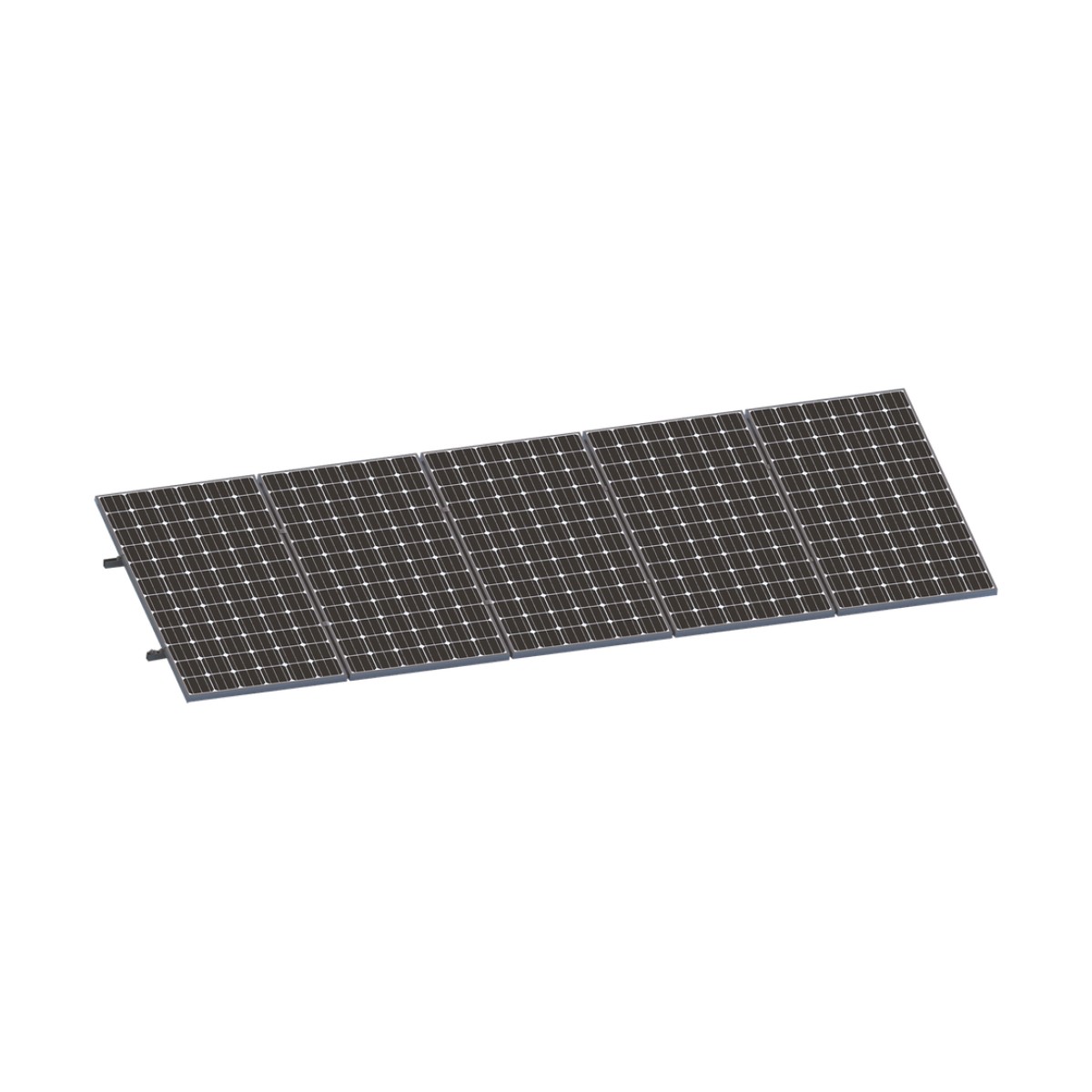 Kit De Minirieles Para Panel Solar Arreglo 1X5 Para Instalación Plano En Lámina