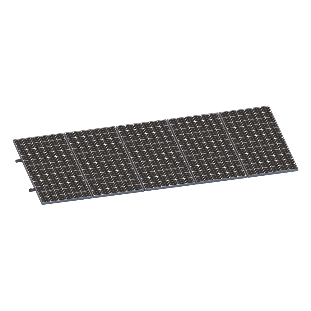 Kit De Minirieles Para Panel Solar Arreglo 1X5 Para Instalación Plano En Lámina