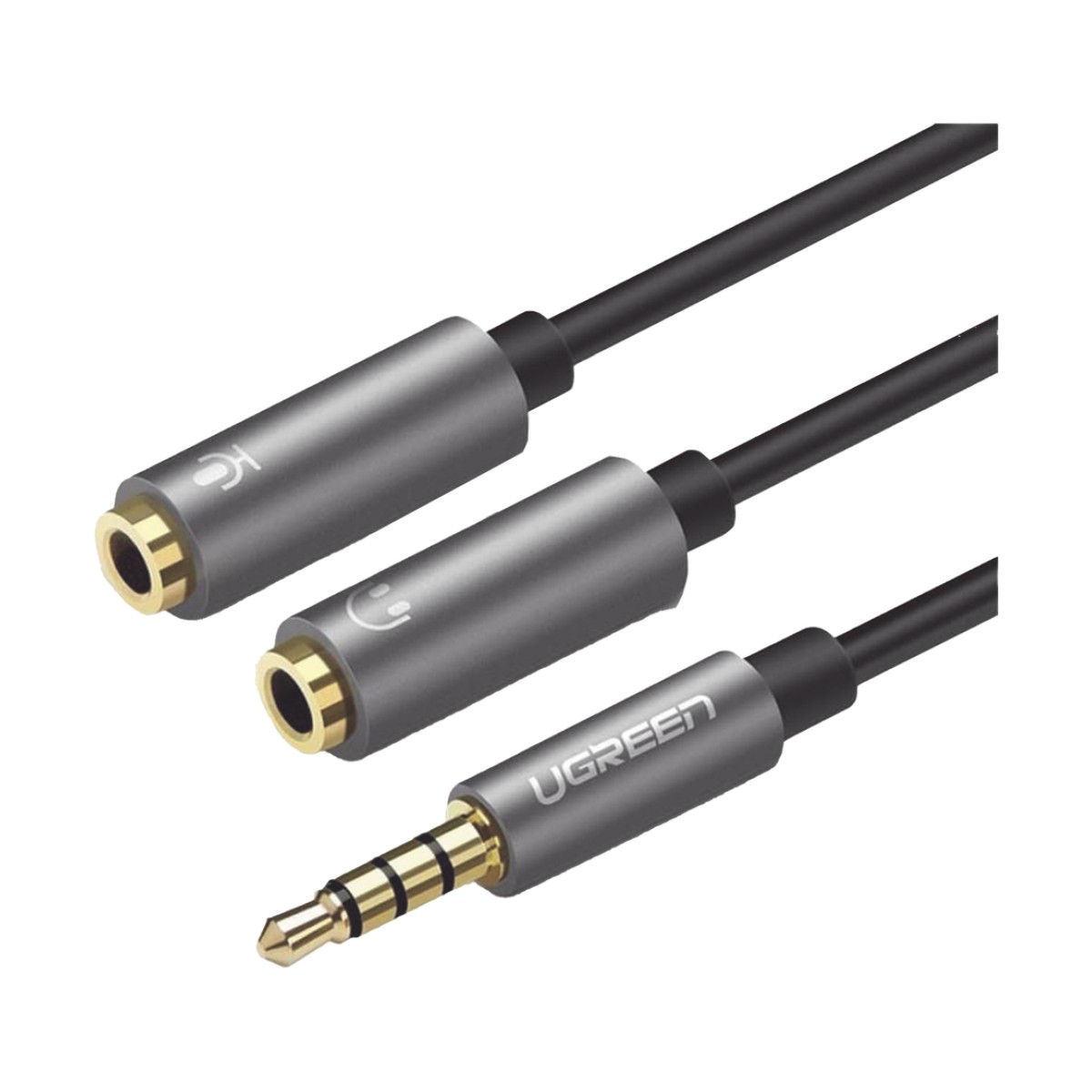 Cable Divisor en Y / De 3.5 mm Macho a Dos Salidas de 3.5 mm Hembra / CTIA, TRS / Núcleo de Cobre / TPE /  Longitud 20 cm / Ideal para Separar el Micrófono de los Auriculares