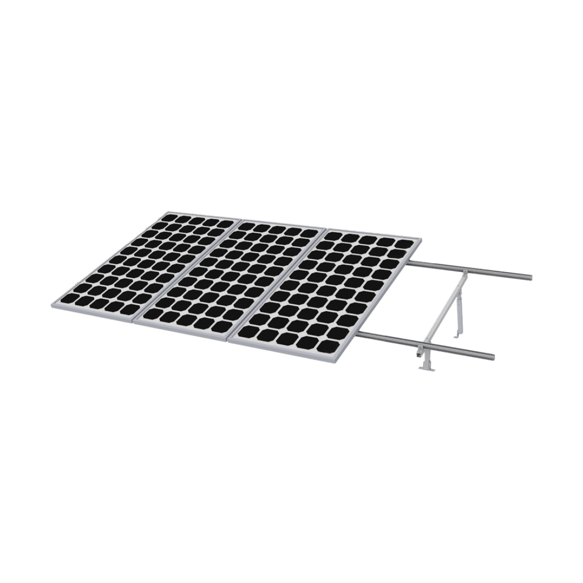 Kit Montaje para Panel Solar, Riel 5 de 5.4m para 4 Módulos de Espesor de 35mm, Vel. de Viento Máx. 190km/h