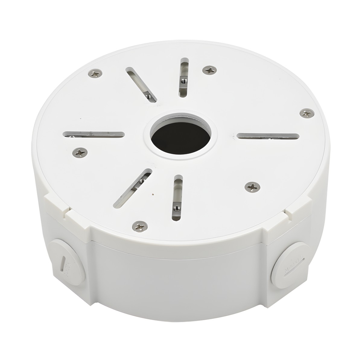 Caja de Conexiones Universal / Uso en Interior / Fabricada en Metal / Color Blanco / Uso en Bala - Domo - Turret / Conexión 3/4
