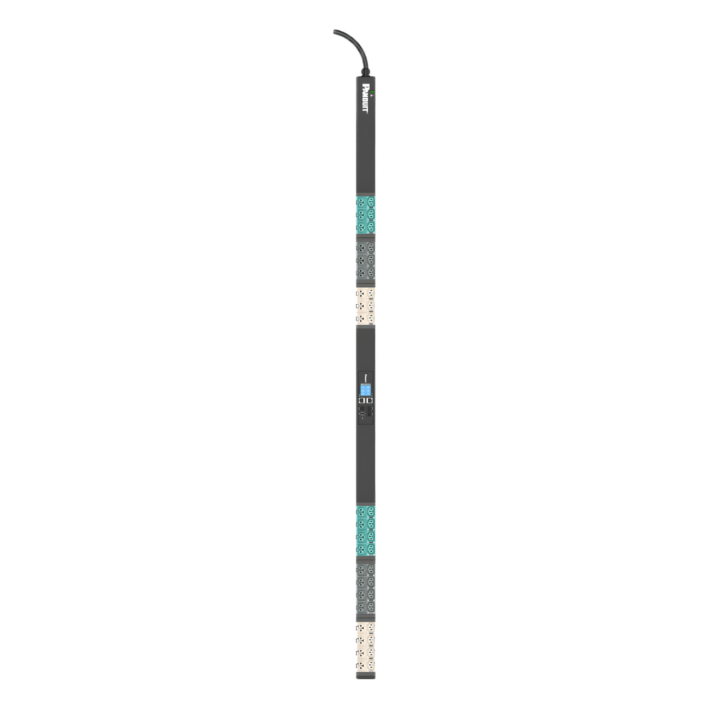 PDU EL2P Inteligente Monitoreable (MI) para Distribución de Energía, Enchufe de Entrada IEC 60309 3P+N+E 6h 16A (IP44), 21 Salidas C13/C15 y 21 C13/C15/C19/C21, de Instalación Vertical, 230 Vca, 16 Amp