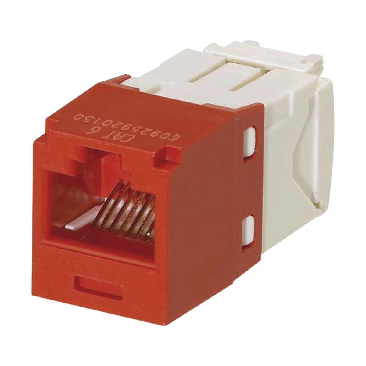 Conector Jack RJ45 Estilo TG, Mini-Com, Categoría 6, de 8 Posiciones y 8 Cables, Color Rojo