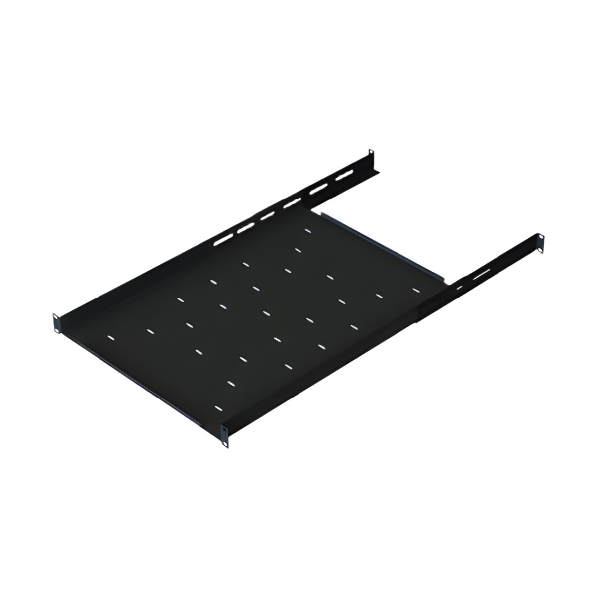 Charola Ajustable para Rack de 19" de 4 postes de 1 Unidad de Espacio. Profundidad de 633 a 816 mm