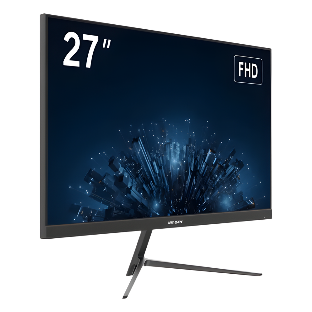 Monitor LED Full HD (1080p) de 27" / Bocinas Integradas / 100 Hz / Ideal para CCTV, Oficina y Hogar / Entrada HDMI-VGA / VESA (100 X 100) / Uso 24/7 / IPS / Ultra Delgado