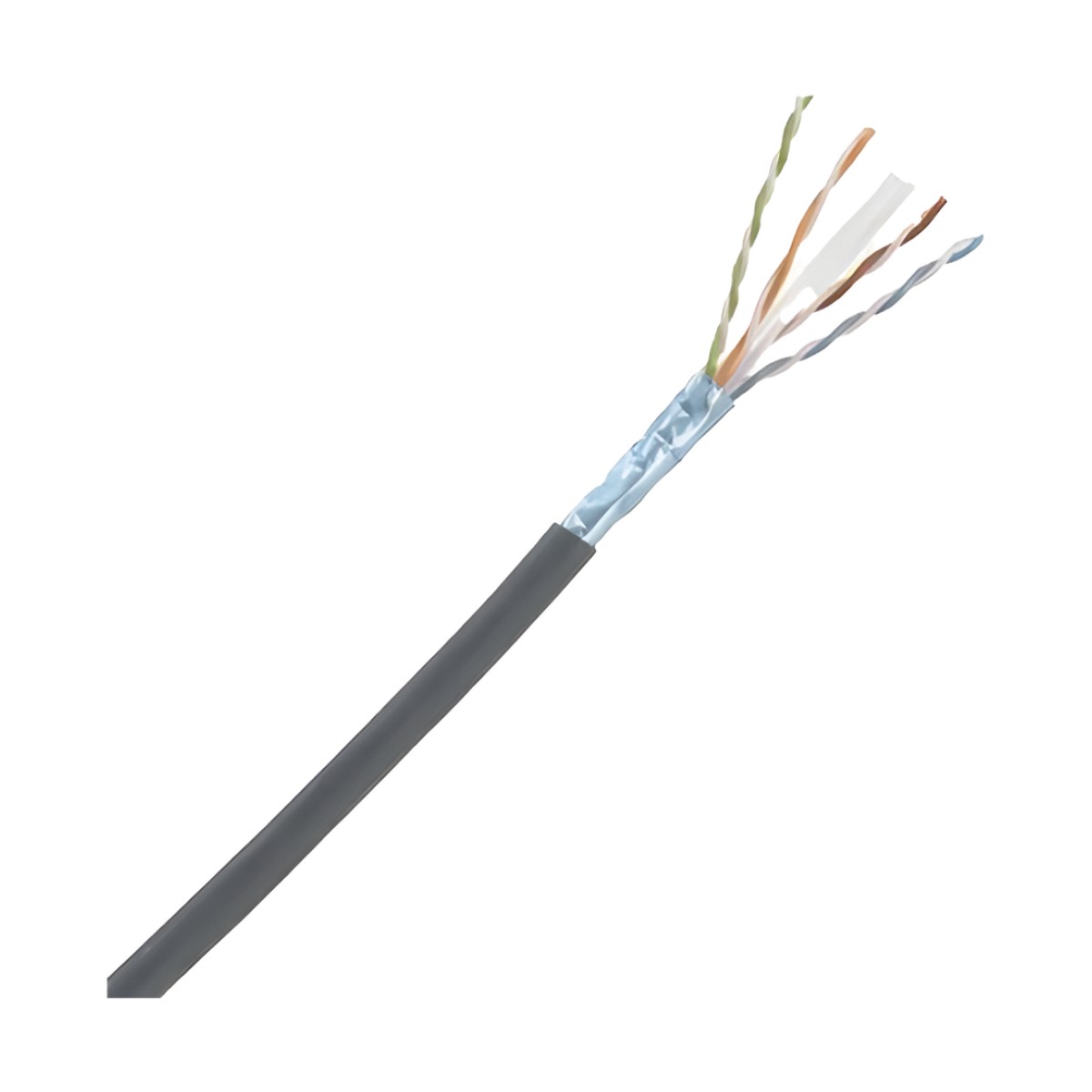 Bobina de Cable Blindado F/UTP de 4 Pares, Cat6A, Soporte de Aplicaciones 10GBase-T, LSZH (Libre de Gases Tóxicos), Color Negro, Para Interior, 305 Metros (1000 Pies)