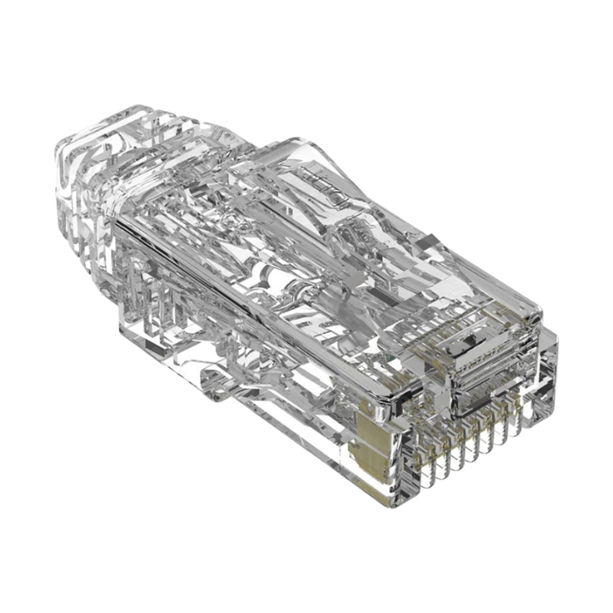 Plug RJ45 Cat6/6A, Para Cable UTP de Calibre 28 AWG (Diámetro Reducido), Chapado en Oro de 50 Micras, Paquete de 100 Piezas