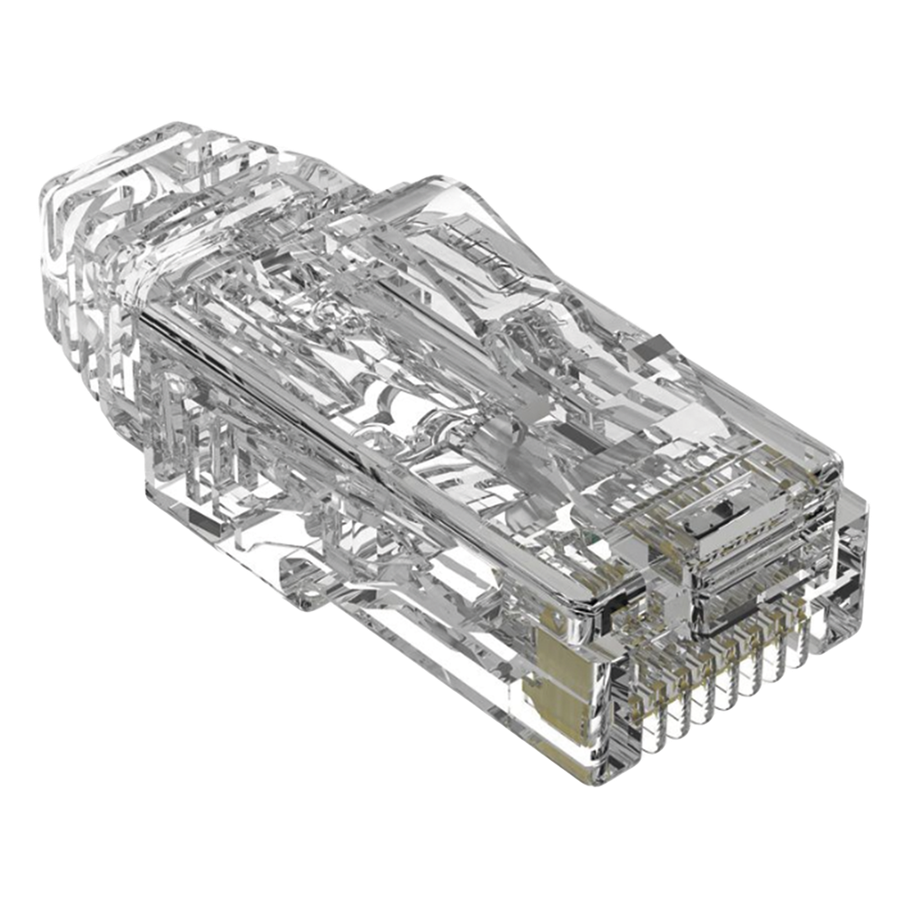 Plug RJ45 Cat6/6A, Para Cable UTP de Calibre 28 AWG (Diámetro Reducido), Chapado en Oro de 50 Micras, Paquete de 100 Piezas