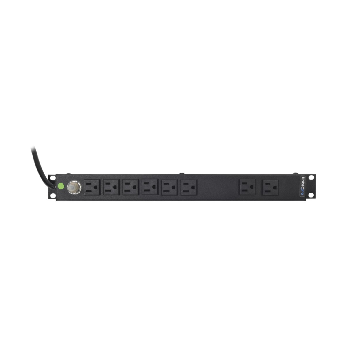 Multicontacto Horizontal (PDU) de 8 Contactos (NEMA 5-15R) Rack 19" 1UR. Voltaje Entrada/Salida: 120Vca/15A