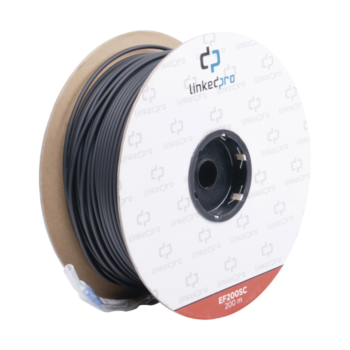 Carrete de Fibra Óptica Monomodo con Conectores SC-SC Duplex, Reforzada con Kevlar, de 200 Metros (656.17 Pies), Para Instalaciones Subterráneas por Tubería