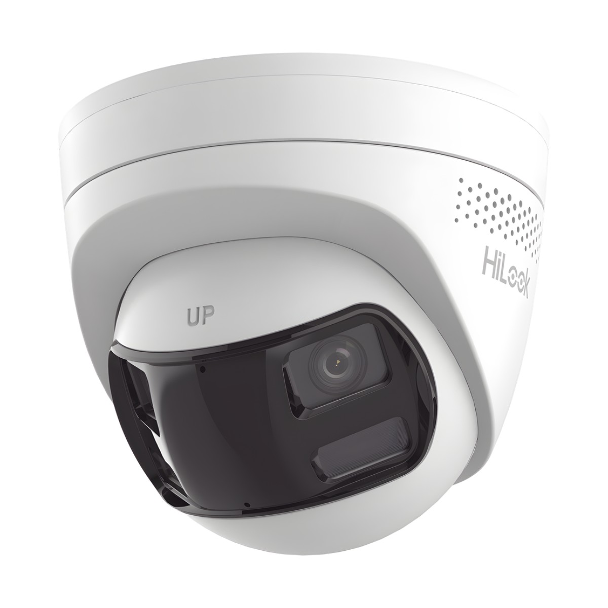 [Dual Light] Turret IP 6 Megapixel / Imagen Panorámica 180°/ PoE / Micrófono y Bocina Integrado / Exterior IP67 / Audio Bidireccional / Alarma Visual y Auditiva Integrada / Smart Supplement Light / Micro SD 512 GB