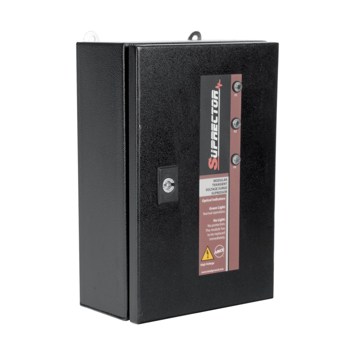 Supresor de Pico Clase B con Voltaje de Operación 127/220 Vca, 2 Fases, 80 KA.