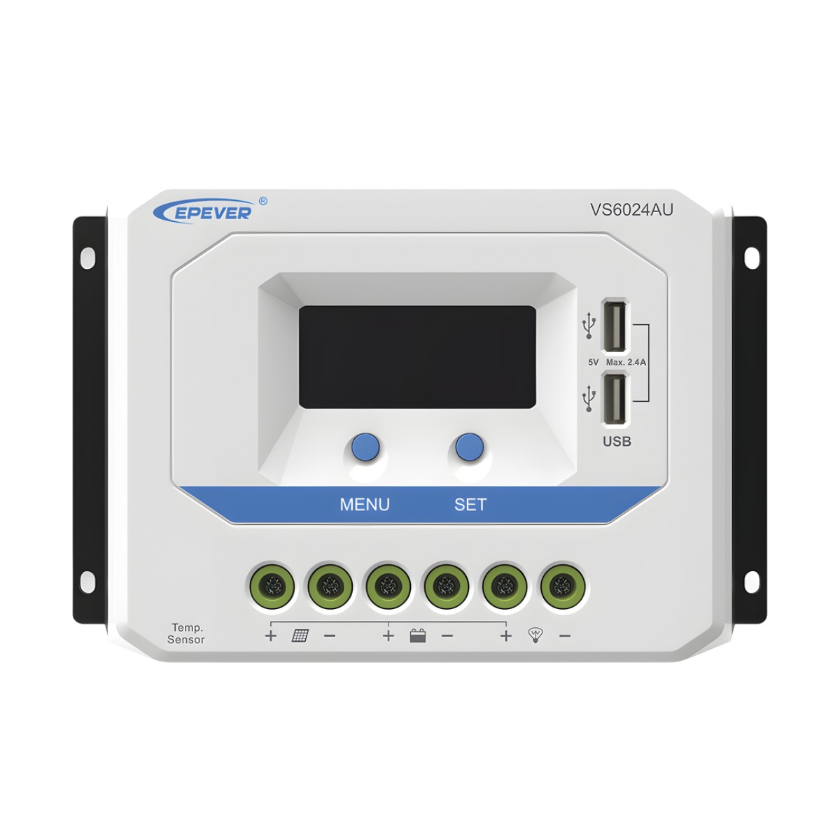 Controlador Solar PWM / 60A / 12/24V / Doble USB / Pantalla LCD / Tierra Positivo Común