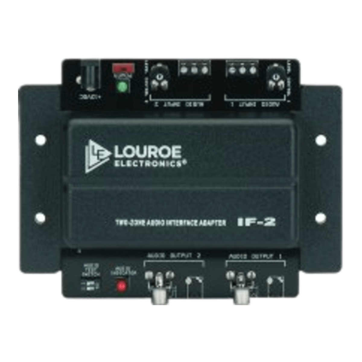 Adaptador de Interfaz de Audio de Dos Zonas / Compatible con Micrófonos Louroe / Salidas RCA y 3.5 mm / Gain Adjust por Canal / 12 VDC