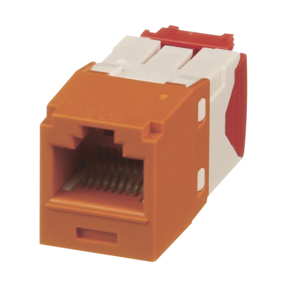 Conector Jack RJ45 Estilo TG, Mini-Com, Categoría 5e, de 8 Posiciones y 8 Cables, Color Naranja