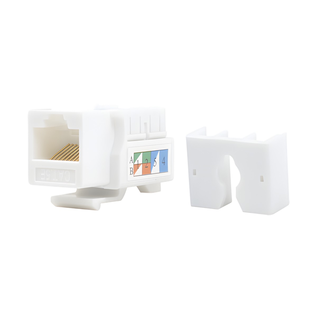 Módulo Jack Keystone Cat5e con Terminación 110 (Punchdown) para Faceplate - Color Blanco