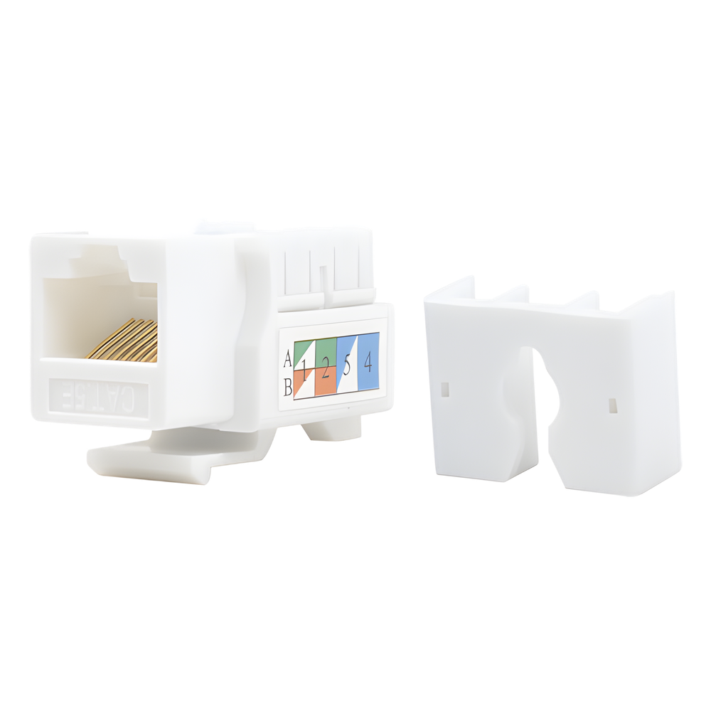 Módulo Jack Keystone Cat5e con Terminación 110 (Punchdown) para Faceplate - Color Blanco