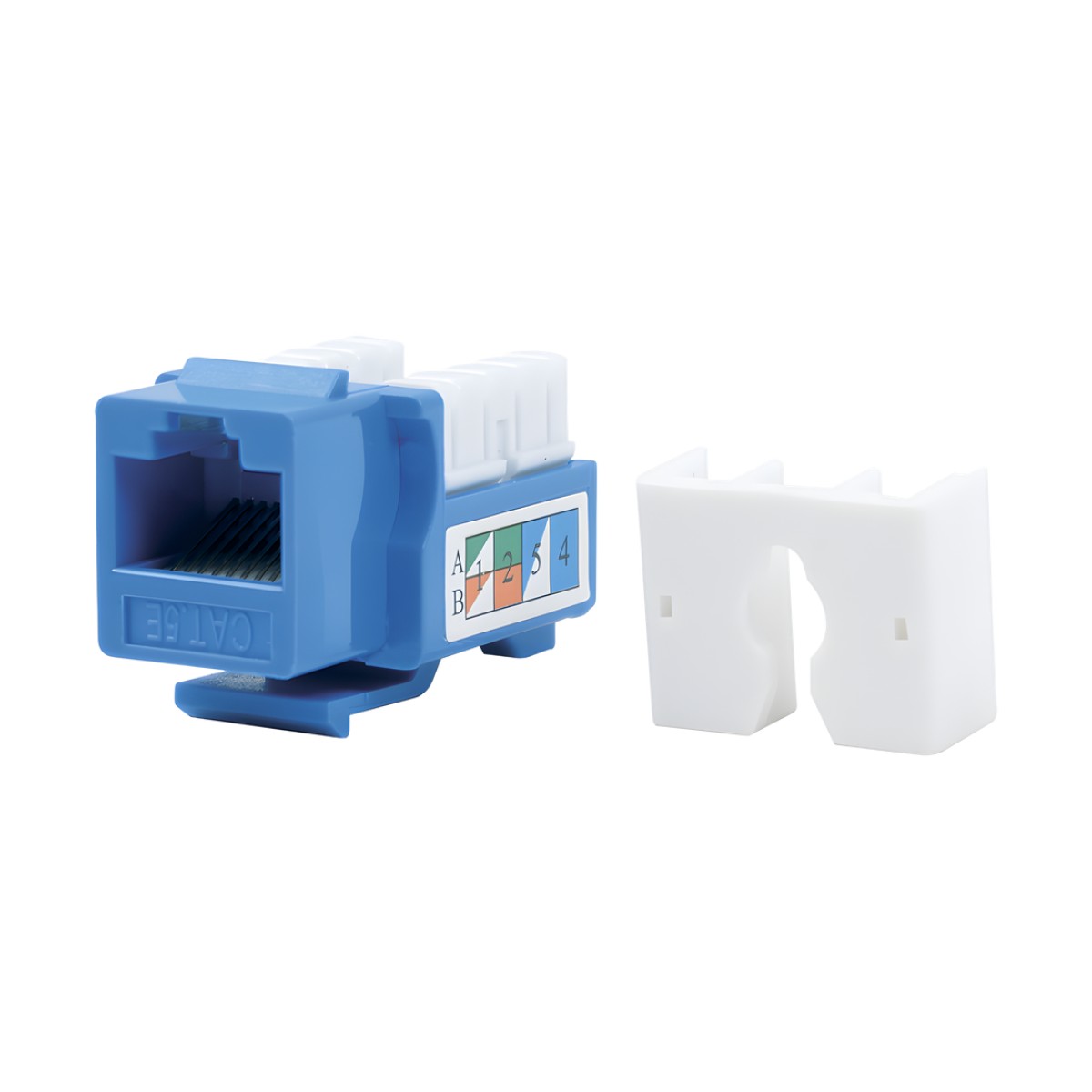 Módulo Jack Keystone Cat5e con Terminación 110 (Punchdown) para Faceplate - Color Azul