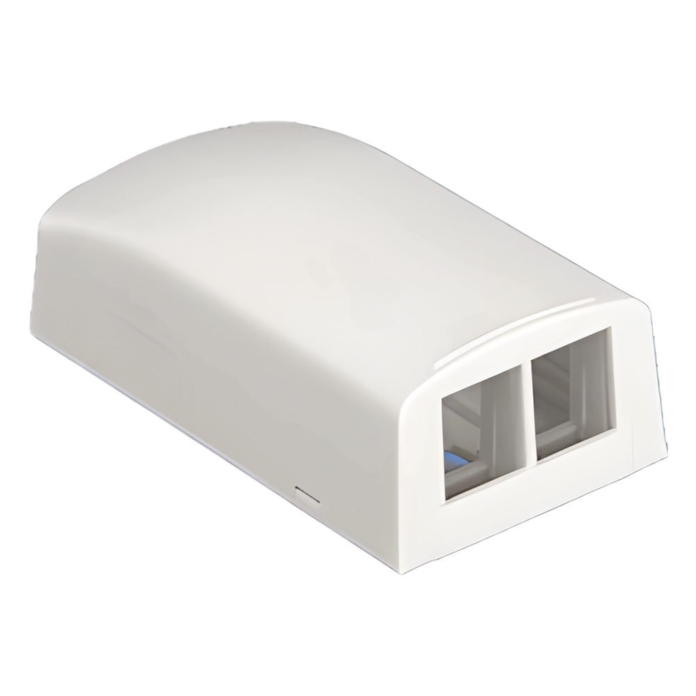 Caja de Montaje en Superficie, Para 2 Módulos Keystone, Color Marfil