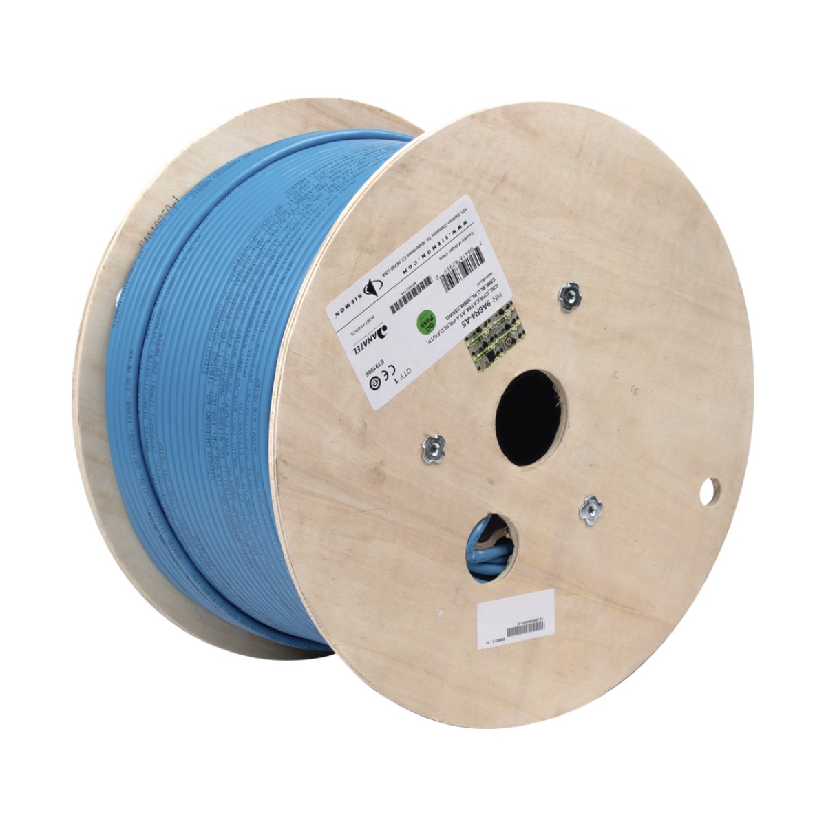 Bobina de Cable Blindado F/UTP de 4 Pares, Z-MAX, Cat6A, Soporte de Aplicaciones 10GBase-T, CMR (Riser), Color Azul, 305 Metros (1000 Pies)