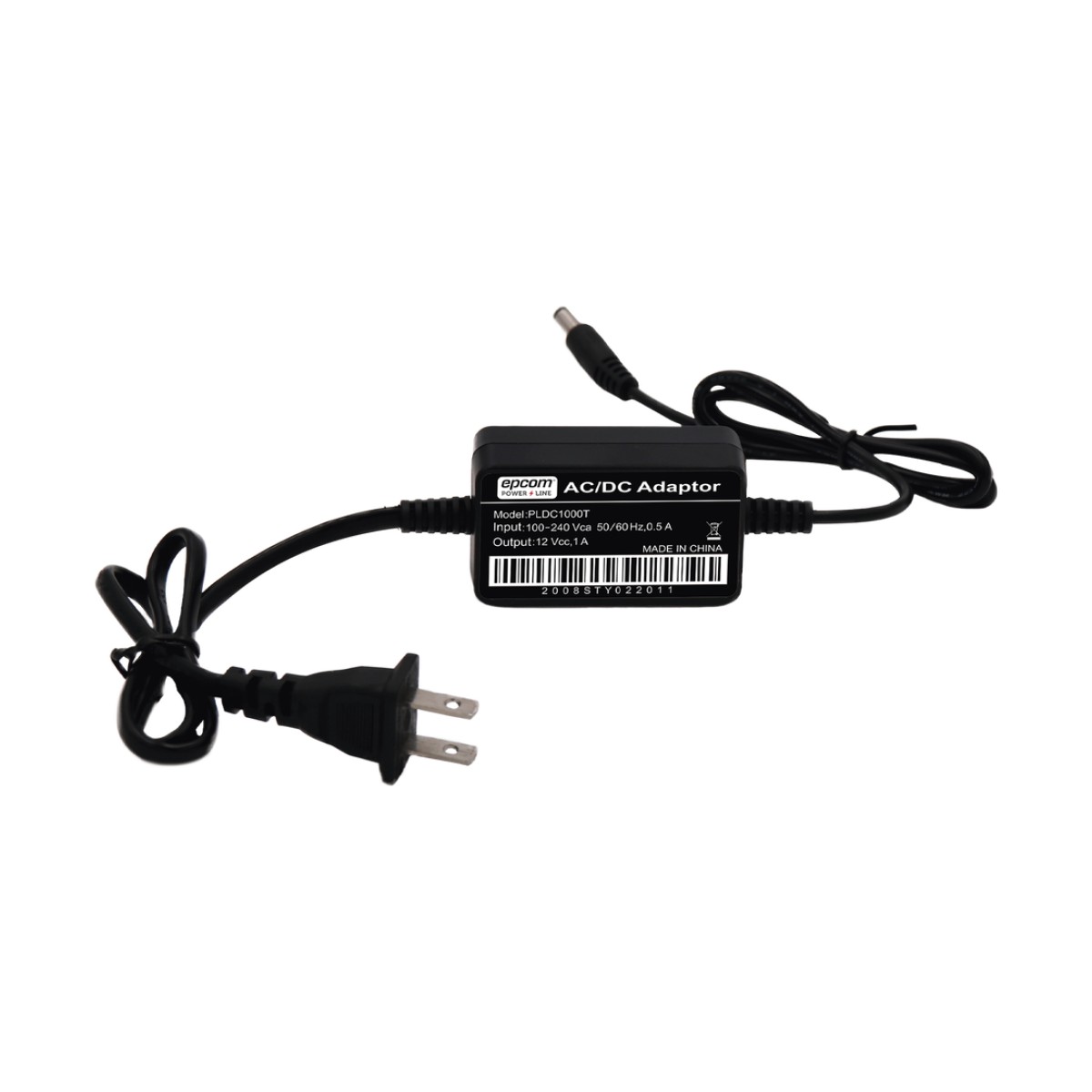 Adaptador de Pared de 12Vcc @ 1 A con cable y clavija Nema 1-15 / 0.5 metros a la toma de alimentación / 0.5 metros a la conexión del dispositivo
