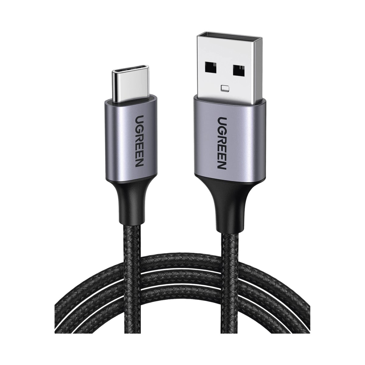 Cable USB-A a USB-C | 1 Metro (3.28 Pies) | Transferencia de Datos de 480 Mbps | Carga Rápida | QC 4.0/3.0/2.0 | FPC | AFC | Protección Integrada | Caja de Aluminio | Nylon Trenzado | Color Negro