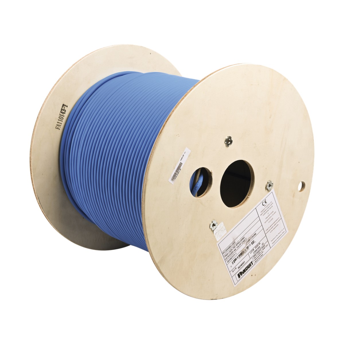 Bobina de Cable Blindado F/UTP de 4 Pares, Cat6A, Soporte de Aplicaciones 10GBase-T, LSZH (Libre de Gases Tóxicos), Color Azul, 305 Metros (1000 Pies)