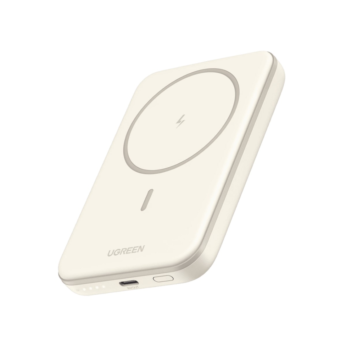 Power Bank MagSafe de 5000mAh | 15W | Carga Inalámbrica y por Cable USB-C | Sistema de Protección Inteligente | Tecnología de Carga Rápida | Ultra Delgado | Ultra ligero | Compatible con iPhone 15/14/13/12 | Color Beige.
