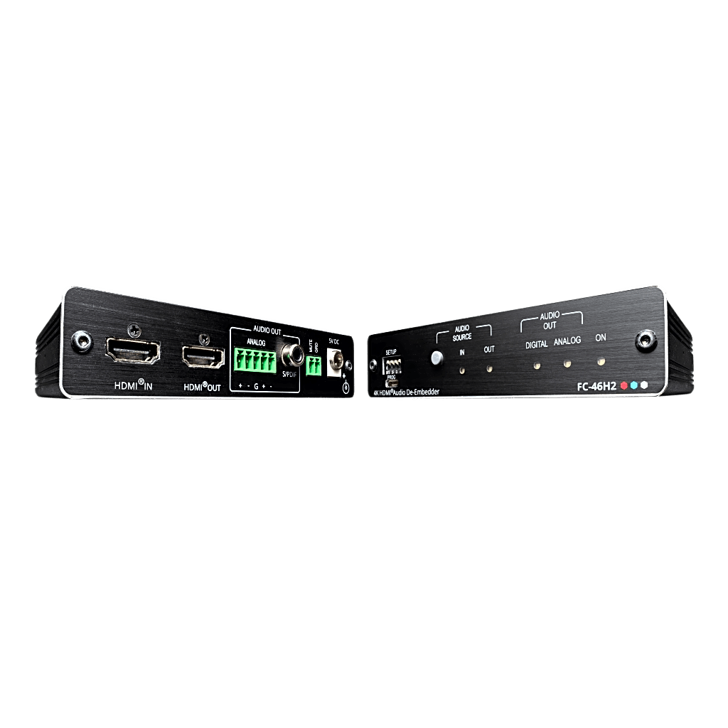 Desembebedor de Audio HDMI Profesional | 4K/60 UHD (4:4:4) | 18 Gbps | HDR | HDCP 2.2 | Salidas S/PDIF y Audio Balanceado | ARC | Gestión EDID Inteligente | Kramer re-Klocking | DigiTOOLS Compacto