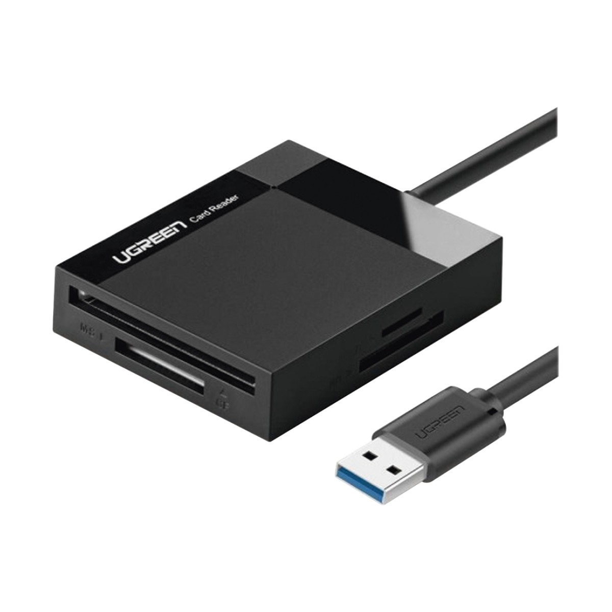 Lector de Tarjetas USB-A 3.0  a CompactFlash (CF)/ MemoryStick (MS)/ TransFlash (TF)/ SecureDigital (SD) | 4 en 1 | 5Gbps | Hasta 2TB | Soporta Windows/Mac OS/Linux/Android | Lectura de tarjetas simultánea | Cable de 15cm.