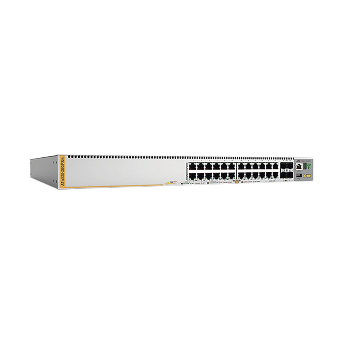 Switch PoE+ Stackeable Capa 3, 20 puertos 10/100/1000 Mbps + 4 x 100M/1G/2.5/5G-T + 4 puertos SFP+ 10 G, hasta 740 W, fuente redundante
