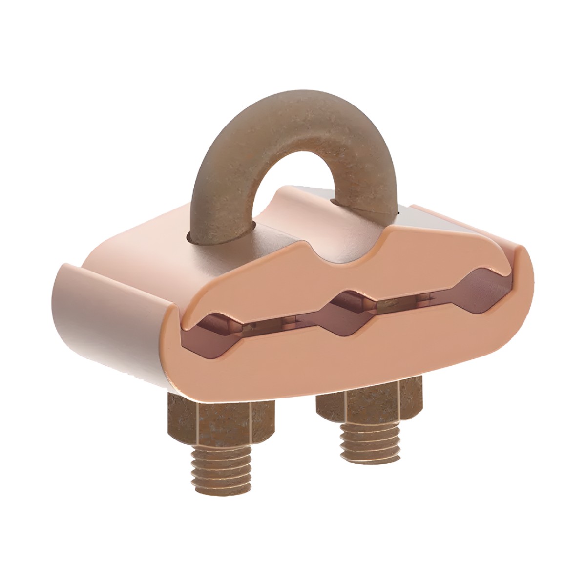 Conector Mecánico para 3 Cables para Calibre 2/0 AWG - 250 KCMIL a Tubería de 3/8"  o  Varilla 5/8" - 3/4".